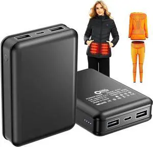 5V2.4A Power Bank for Heated Jacket Vest Underwear Pants, 2 Pack Portable 10000mAh Dual USB Output Ports Battery Pack for Smart Device