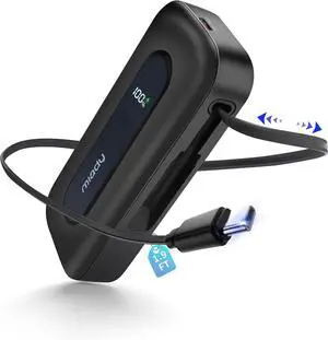 Miady Portable Charger 10000mAh PD 30W Fast Charging Power Bank with Built-in 1.9ft Retractable USB-C Cable & LED Display Small Battery Pack Compatible with iPhone 16/15 Series, Galaxy, Android, iPad