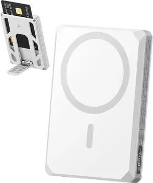 VEGER Wireless Portable Charger, 5000mAh Battery Pack with USB-C Cable, 6-in-1 Multi-Functional Magnetic Power Bank, Fast Charging with Wireless Charger Compatible for iPhone 16/15/14/13/12 Series