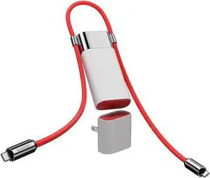 3 in 1 Power Bank PD 40W Fast Charging 10000mAh Portable Charger with Red Cable SUPERVOOC 55W 36Wh Battery Pack for iPhone 16/ OnePlus 12/11/Open/Nord Series