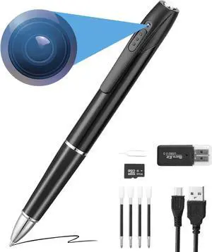 1080P HD Spy Camera, 64GB Mini Body Cam, Hidden Cameras, Mini Camera, Rechargeable Small Pocket Cam, Suitable for Feetings, Classrooms, Business Negotiations