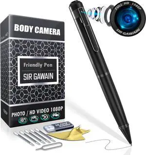 1080P Body Camera Pen [Upgraded 2024]  Body Cam with HD Video or Picture Taking, SD Card Storage, and Manual Control for Privacy Compliance