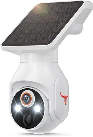 1080p Security Camera Wireless with Solar Panel, Smart AI Human Detection, 2-Way Audio, Color Night Vision, 2.4G WiFi, Cloud Storage, Indoor/Outdoor Surveillance Bullet Cam (WiFi)