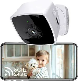 blurams 5GHz Cameras for Home Security, 2K Security Camera Indoor, Pet Camera with Phone App, Indoor Camera w/AI Motion Detection, 2-Way Audio, Compatible with Alexa&Google Home Assistant