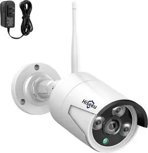 Hiseeu Camera Add on 3MP Outdoor Wireless Security Camera, Waterproof Outdoor Indoor 3.6mm Lens IR Cut Day & Night Vision with Power Adapter, Compatible 10CH Wireless Security Camera System
