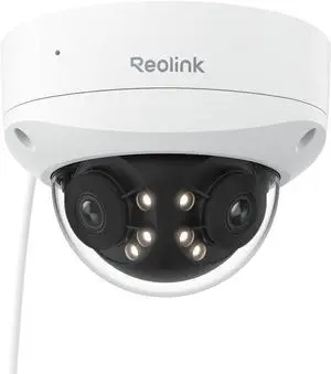 REOLINK 4K 8MP 180° Dual-Lens PoE IP Camera, IK10 Vandal-Proof, Person/Vehicle/Animal Detection, Spotlight Color Night Vision, 2 Way Talk, IP67 Weatherproof, No PT Supported, Duo 2V PoE