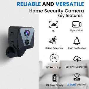 Hidden Camera | Spy camera, Improved 2K WiFi Mini Camera, Real-Time View,100 Days Battery Life, Cloud & SD Storage, Clear Night Vision, AI Motion Detection, Security Wireless Camera Nanny Cam