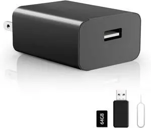64GB Mini Camera 1080P Security Camera Nanny Cam with Night Vision and Motion Detection for Indoor and Home, No WiFi