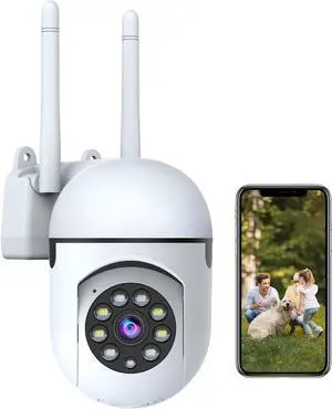 1080P Security Camera Wired, 2.4G/5G WiFi Home Surveillance Cam with 360° Pan/Tilt, Color Night Vision, Motion Detection, 2-Way Audio, SD/Cloud Storage, Compatible with Alexa