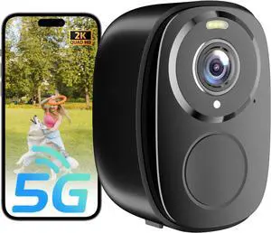 5G/2.4G WiFi Security Cameras Wireless Outdoor, 2K 5G Security Camera with AI Motion Detection, Color Night Vision, Siren, IP65, 2-Way-Audio, Support Alexa&Google Assistant, Cloud/SD (1)