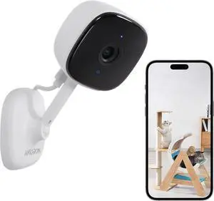 WiFi Indoor Camera for Home Security, 24/7 Recording Camera for Office/House/Apartment, Cloud & SD Card Storage, 2-Way Audio, Night Vision, AI Motion Detection, Alexa/Google Assistant Supported
