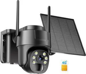 KKB 4G LTE Cellular Security Camera, No WiFi Security Camera Outdoor Built-in SIM Card Unlimited Data Plan, Solar Powered, 2K Wireless Cam Color Night Vision, PIR Motion Sensor, 355° View, 2 Way Talk