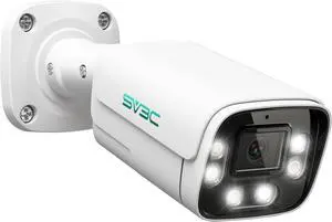 SV3C 4K POE IP Camera Outdoor, 8MP POE Security Camera with 120°Wide Angle, Smart Motion Detection, IR/Color Night Vision, Two-Way Audio, Metal Shell, RTSP, SD Card Record, Onvif Conformant(Wired)