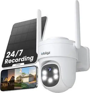 AOV Security Camera Wireless Outdoor with 6W Solar Panel,24/7 Recording Camera for Home Security, WiFi 6, 2K Solar Cameras Outdoor Wireless, 360°PTZ with Night Vision,Auto Tracking