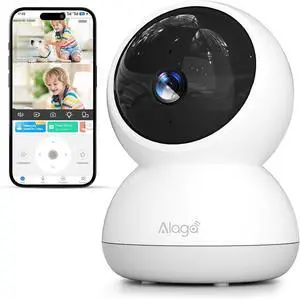 Alaga Indoor Security Camera 3K,Baby Monitor,Human Pet Motion for Home Security, 5G and 2.4G WiFi,Night Vision, Speaker,Compatible with Alexa and Google Assistant