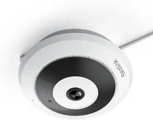 WiFi Security Fisheye Camera, 2K+ 6MP 360° Panorama, 2.4/5GHz WiFi Indoor Wireless Security Camera, Person Motion Detection, Ceiling/Wall/Desk Mount, Supports up to 512GB microSD, FE-W (White)