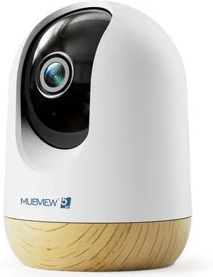MUBVIEW 5MP Plug-in Indoor Security Camera no Subscription, 5/2.4G WiFi Pet Cam Indoor with Phone App, Dog Camera with Speaker, Night Vision, Motion Detection, Auto Tracking, Cat/Elder/Baby Monitor
