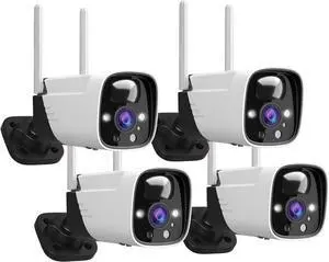Rraycom 2K Security Camera Outdoor with Full Color Night Vision, 3MP Bullet Surveillance Cameras with Motion Detection and Siren, 2-Way Talk, 180-Day Battery Life, IP66, Cloud&SD Card, No Monthly fee