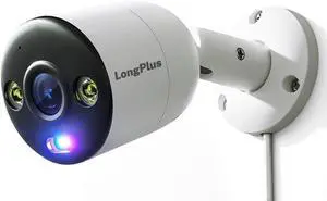LongPlus 8MP 4K UHD Poe Wired Security Camera Outdoor for Security Cameras System, Cameras for Outdoor Home Security Spot Lights Color Night Vision, Red-Blue Alarm Lights & Sound LPCP8B1