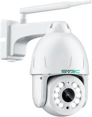 SV3C 5X Zoom PTZ Security Camera Outdoor - 5MP WiFi IP Camera with Auto Tracking and Siren, 2-Way Audio, 24/7 Recording, Full Color Night Vision, IP66 Weatherproof, ONVIF, Cloud&SD Card Storage