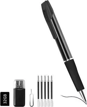 Mini Camera Pen Camera, HD 1080P Small Security Camera, 32GB Rechargeable Nanny Cam