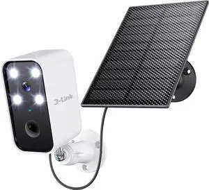 Solar Security Cameras Wireless Outdoor, Wi-Fi Solar Camera Outdoor Wireless for Home Security Outside, Motion Detection, Spotlight, Siren, Alexa Compatible, Only 2.4G Wi-Fi