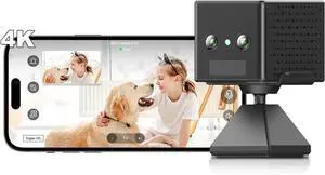 4K Wireless Security Camera, WiFi Indoor Camera, Cameras for Home Security, Baby Monitor, Nanny Cam with Night Vision, AI Motion Detection, Live View