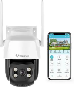 VSTARCAM Outdoor Waterproof PT Network Camera, 1080P Wired Cameras for Home Secuirty Camera with Bluetooth Connection, Color Night Vision, Motion Detection & Tracking,Light & Siren Alarm, SD/Cloud 03