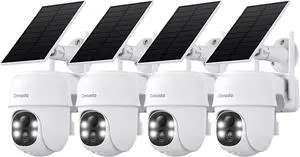 2K Cameras for Home Security-2.4G WiFi Outdoor Camera Wireless Solar/Battery Powered, 360° Viewing, Human Detection, Color Night Vision, Cloud/SD Storage B6 (B6-White-4pack-2.4G) 2K Cameras for Home Security-2.4G WiFi Outdoor Camera Wireless Solar/Battery Powered, 360° Viewing, Human Detection, Color Night Vision, Cloud/SD Storage B6 (B6-White-4pack-2.4G)