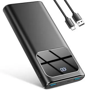Portable Charger, 10000mAh Power Bank with PD 15w Fast Charging, USB C in&out External Battery Pack, Portable Cell Phone Charger for iPhone 16 15 14 13 /Pro/Pro Max/Plus Samsung S23 S22 Android Phone