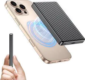 Magnetic Power Bank,Ultra Slim Wireless Portable Charger 10000mAh,20W PD Mag-Safe Power Bank Fast Charging,USB C in&Out Powerbank for iPhone 16/15/14/13/12 Pro Max