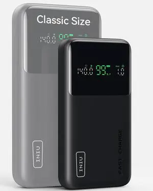 INIU 140W Power Bank, Compact 25000mAh High Capacity Laptop Portable Charger, USB C in&Out Tablet Powerbank, Smart Digital Display Phone Charger for iPhone 16 15, Samsung, iPad, MacBook, Laptop etc.
