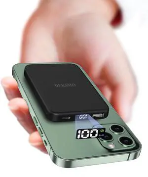 Wireless Power Bank 10000mAh Fast Charging,Slim Magnetic Portable Charger USB C PD 22.5W,Small LED Display Battery Pack for Mag-Safe/ iPhone16/15/14/13/12 /11 (Black)