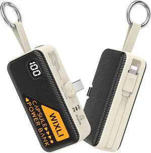 Portable Charger for iPhone 15 16 Power Bank, 5000mAh USB-C Portable Phone Charger with iOS Cable, Mini Battery Pack for iPhone 16 Pro/16 Plus/16 Promax/Android Phone/Samsung/Moto/LG etc