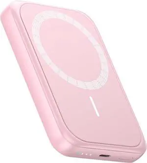 Magnetic Power Bank, Ultra-Slim 10000mAh Wireless Portable Phone Charger, 20W USB C Fast Charging Battery Pack for iPhone 16/15/14/13/12 Series (Pink)