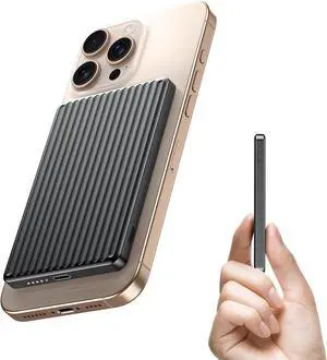 Magnetic Power Bank,Ultra Slim Wireless Portable Charger 5000mAh,20W PD Battery Pack Fast Charging,USB C in&Out Powerbank for iPhone 16/15/14/13/12 Pro Max