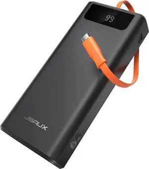 JSAUX Power Bank 20000mAh 65W with USB C Charging Cable, USB C Laptop Portable Charger PD3.0 External Battery Pack for Steam Deck, iPhone 16/15/14, MacBook Pro, iPad Pro, Samsung S24, ROG Ally (X)