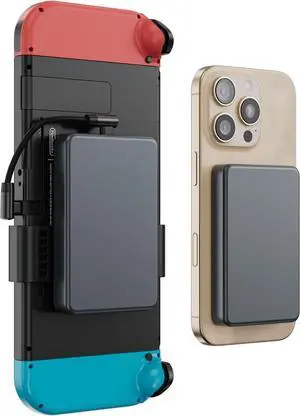 Antank 2 in 1 Magnetic Power Bank for Switch & iPhone 16, 10000mAh Wireless Portable Charger, 20W Fast Charging External Battery Pack for Switch/OLED/iPhone 16-12 (With Magnetic Clip & 2 USB-C Cables)