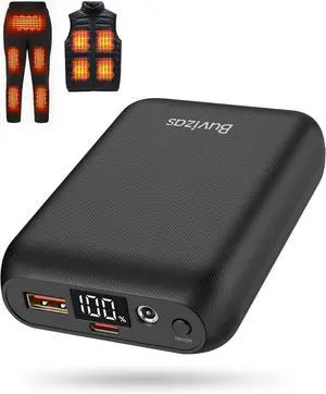 7.4V 16000mAh Heated Vest Battery Pack Compatible with ORORO and Venustas, Rechargeable Battery Pack for Heated Vest with LED Display, Portable Power Bank for Heated Vest(No for 5V Heated Device)