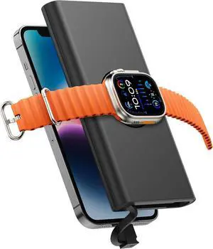Portable Charger with Built in Cable for iPhone 14/13/12/11/XS Pro/Max, 10000mAh Fast Charging Power Bank Battery Pack Powerbank Compatible with iPhone,Apple Watch,Samsung and other phones -Black