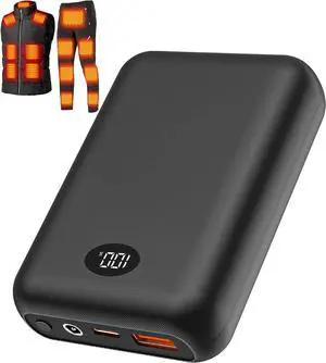 16000mAh Heated Vest Battery Pack Compatible with ORORO and Venustas, 7.4V Battery Pack for Heated Vest with 2 Adapter Cable, Power Bank for Heated Vest, Jacket, Pants(No for 5V Heated Devices)