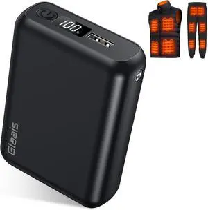 18400mAh Heated Vest Battery Pack Compatible with ORORO and Venustas, 7.4V Battery Pack for Heated Vest with LED Display, Rechargeable Power Bank for Heated Vest, Jackets with DC/USB/Type-C Output