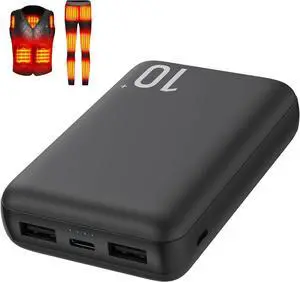 5V 2A Heated Vest Battery Pack for Heated Jacket 10000mAh Power Bank for Heated Clothing