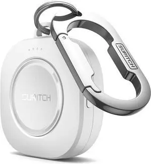 SURITCH Portable Wireless Charger for Samsung Galaxy Watches 1100mAh Power Bank with Keychain, Compatible with Galaxy Watch Ultra/7/6/6 Classic/5/5 Pro/4/4 Classic/3/Active Series -White