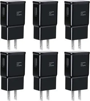 6-Pack Type C Charger Fast Charging Block, Android Phone Rapid USB Wall Charger Compatible with Samsung Galaxy S21/S20/S10/S10e/S10 Plus/S9/S9 Plus/S8/S8 Plus/S7/S6/Note 10/Note 9/Note 8,LG,HTC(Black)