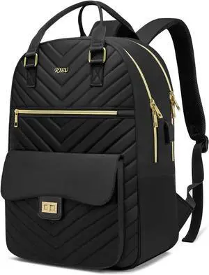 School Backpack Aesthetic for Teen Girls,Laptop Bag Bookbag with USB Port for Women College Student,Mochilas de Mujer,Black