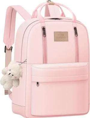 GAXOS Cute Backpack for School Aesthetic Backpack Purse for Women Girls Pink Book Bag Korea Style Bookbag