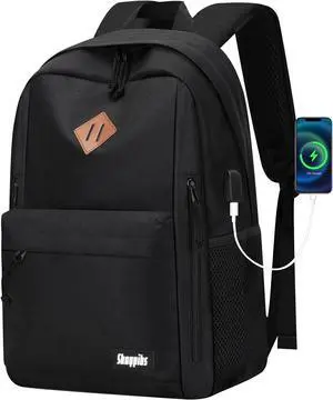 Lightweight Black Backpack for School, Backpack for Teen Boys Girls, Middle Colloge High School Backpack for Women Men, Simple Daypack Bookbag, Kids Book Bag, Mochilas Escolares para