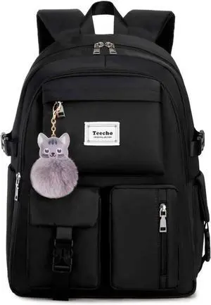 Cute Backpack for Girl Fashion Waterproof Daypack for Women Black