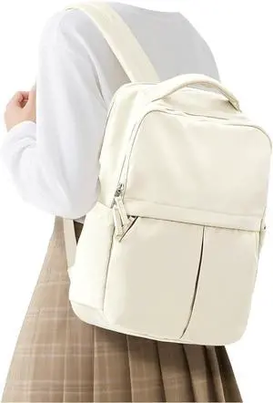 Laptop Backpack for Women Men Gym Work Backpack Casual Daypack Backpacks Small Travel Backpack for Traveling on Airplane Lightweight College Teacher Backpacks for Women Beige